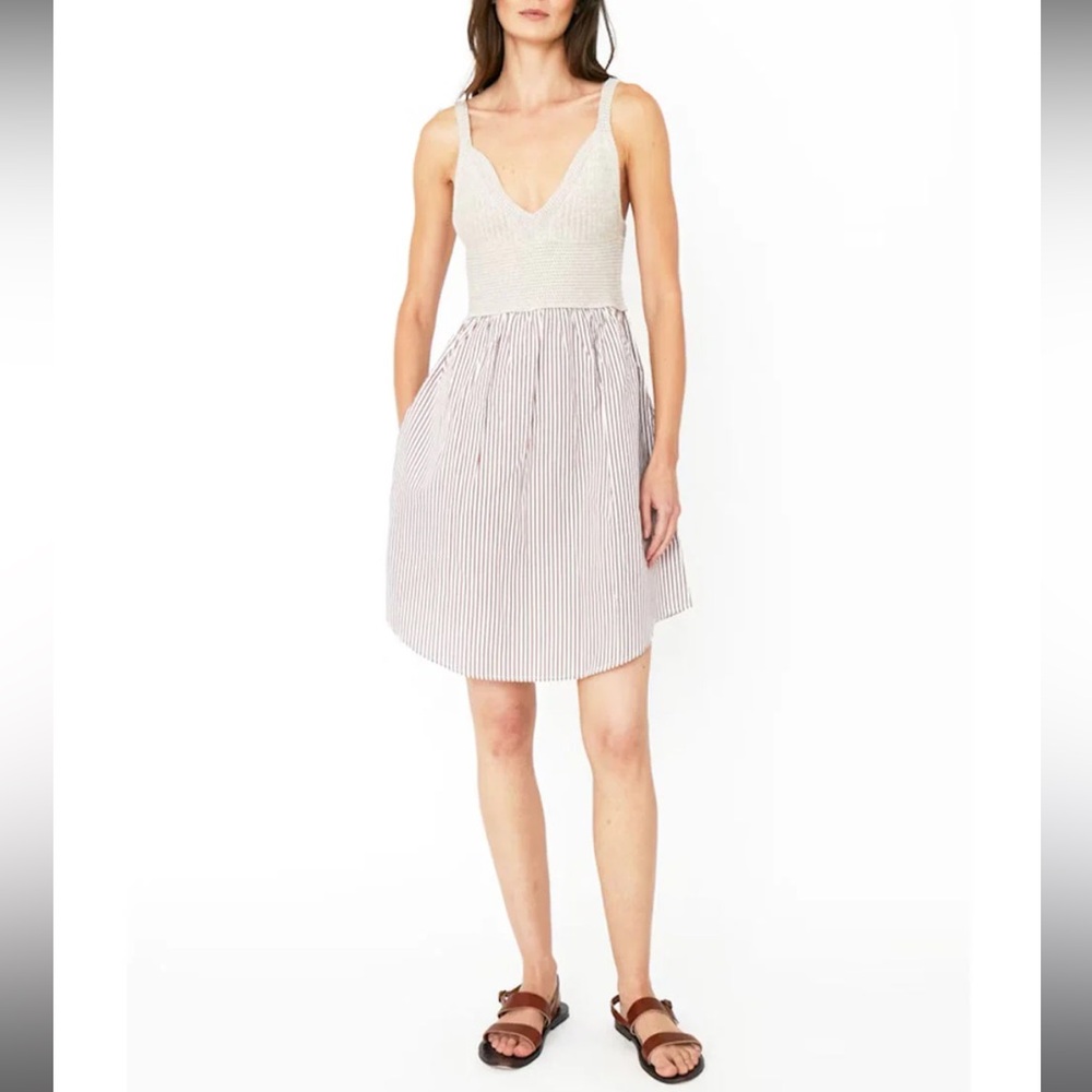 Kule The Esmee Dress in Beige and White NWT